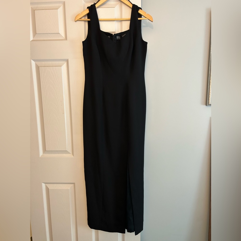 Liz Claiborne Night long black dress. Front slit. Size 4